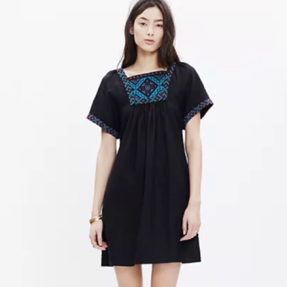 Madewell Dresses & Skirts - Madewell black embroidered wander dress XS